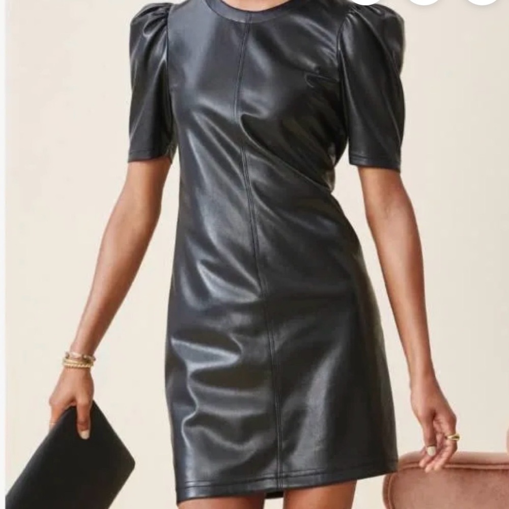 BB Dakota Black Vega Leather Mini Dress